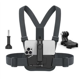 Sametop Harnais Téléphone Portable Poitrine Telephone Sangle de Support Chesty Compatible avec iPhone Samsung GoPro 13/12/11/10/