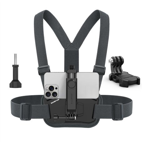 Sametop Harnais Téléphone Portable Poitrine Telephone Sangle de Support Chesty Compatible avec iPhone Samsung GoPro 13/12/11/10/