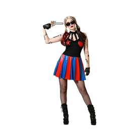 ATOSA déguisement arlequin halloween robe noire femme adulte M