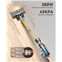 aonus A9S Aspirateur Balai sans Fil 45Kpa/580W/70Mins, Aspirateur sans Fil Puissant, Écrans Tactiles, Aspirateur Balai Autoporta
