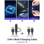 Cable Carplay pour Apple CarPlay et Android Auto - Cable USB A vers USB C et Lightning 2 en 1 pour iPhone 16/15/14/Galaxy/Androi