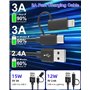Cable Carplay pour Apple CarPlay et Android Auto - Cable USB A vers USB C et Lightning 2 en 1 pour iPhone 16/15/14/Galaxy/Androi
