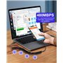 Cable Carplay pour Apple CarPlay et Android Auto - Cable USB A vers USB C et Lightning 2 en 1 pour iPhone 16/15/14/Galaxy/Androi