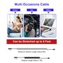 Cable Carplay pour Apple CarPlay et Android Auto - Cable USB A vers USB C et Lightning 2 en 1 pour iPhone 16/15/14/Galaxy/Androi