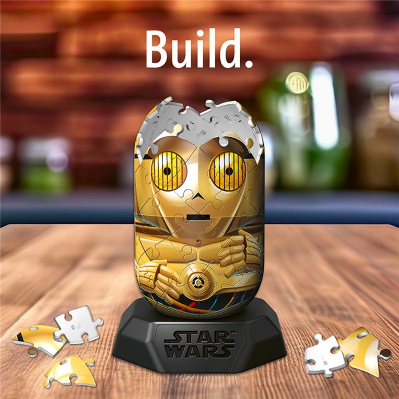 Image secondaire de Ravensburger - Puzzle 3D Hylkies - Édition Star Wars - Figurine n°21 C-3PO - Adultes et Enfants - 54 pièces numérotées à Assembl
