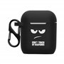 kwmobile Housse pour écouteurs Compatible avec Apple Airpods 1 & 2 Coque - Coque de Protection en Silicone - Blanc-Noir-Noir