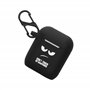 kwmobile Housse pour écouteurs Compatible avec Apple Airpods 1 & 2 Coque - Coque de Protection en Silicone - Blanc-Noir-Noir