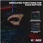 Konix Souris Gaming Filaire Arcane 70 g pour PC - 4 Niveaux DPI - Revêtement en Caoutchouc - Câble tressé - Éclairage LED Arc-en