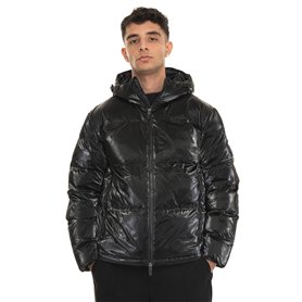 EA7 Armani 6DPB34 PNHMZ 1200 Veste matelassée noire avec logo répété Taille XXL, Noir , XXL
