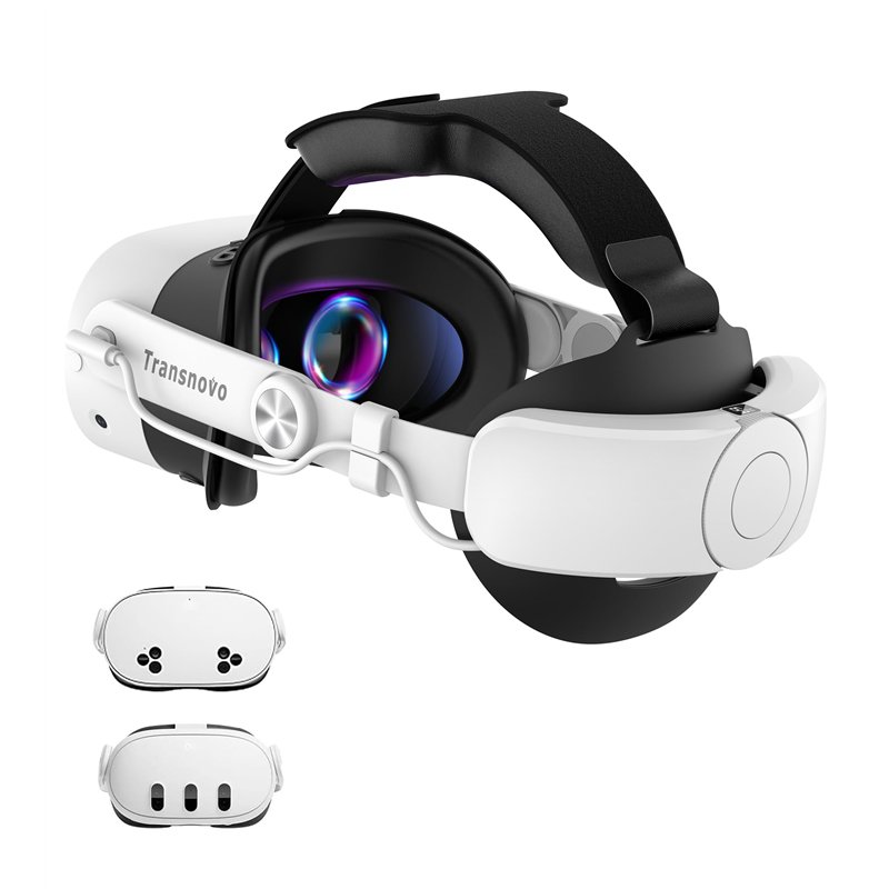 TRANSNOVO Sangle avec Batterie de 10 000 mAh, Compatible avec Quest 3/3S, Zoom à Une Touche, Charge Rapide 18W, Design équilibré