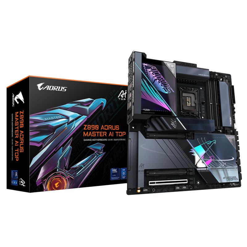 GIGABYTE Z890 AORUS Master AI Top Carte Mère - Prend en Charge Les processeurs Intel Core Ultra (Série 2), VRM 20+1+2 Phases, ju