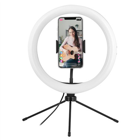T'nB Influence Ring Light avec Trépied Compact, Anneau Lumineux LED Réglable, Idéal pour Photos, Vidéos et Lives Tiktok/Youtube/
