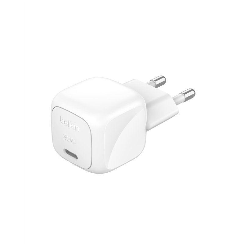 Belkin BoostCharge Chargeur Secteur 30 W (Compact et Portable, USB-C Power Delivery, pour Tous modèles de l'iPhone 16, 15, 14, 1