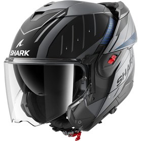 SHARK, Casque Moto Modulable OXO RYDGER Anthracite Blue Black ABK, M