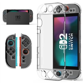 Lmcpa Étui Protection Transparent Dockable Compatible avec Nintendo Switch 2 2025, Anti-Rayures, Coque Rigide en PC pour Console