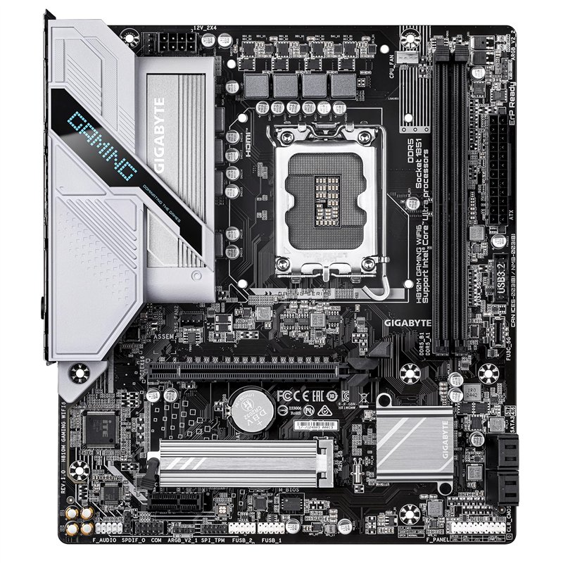 Image secondaire de GIGABYTE H810M Gaming WIFI6 Carte mère - Processeurs Intel Core Ultra (Série 2), VRM 4+1+2 Phases, jusqu'à 6400 MHz DDR5, 1xPCIe