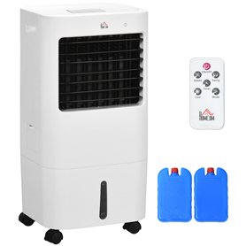 HOMCOM Climatiseur mobile refroidisseur d'air portable ventilateur 65 W par évaporation 3 en 1 avec réservoir d'eau de 15 L, osc