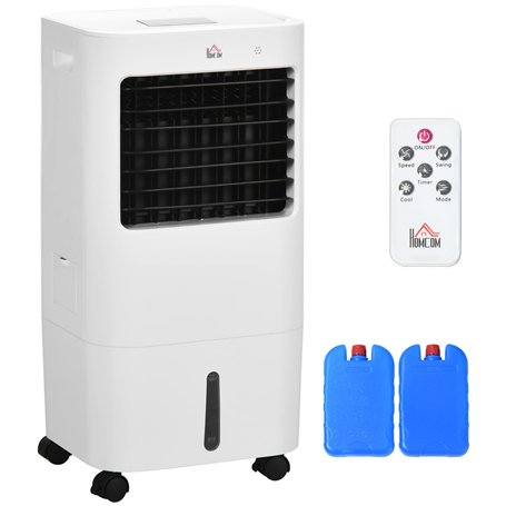 HOMCOM Climatiseur mobile refroidisseur d'air portable ventilateur 65 W par évaporation 3 en 1 avec réservoir d'eau de 15 L, osc