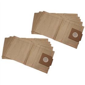 vhbw 10x Sacs compatible avec Würth TSS 12, TSS 12 ECO, TSS12 Compact aspirateur - papier, 42cm x 22cm marron
