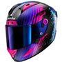 SHARK, Casque Moto Intégral Aeron Edgy Carbon Blue Chrome DBU, S