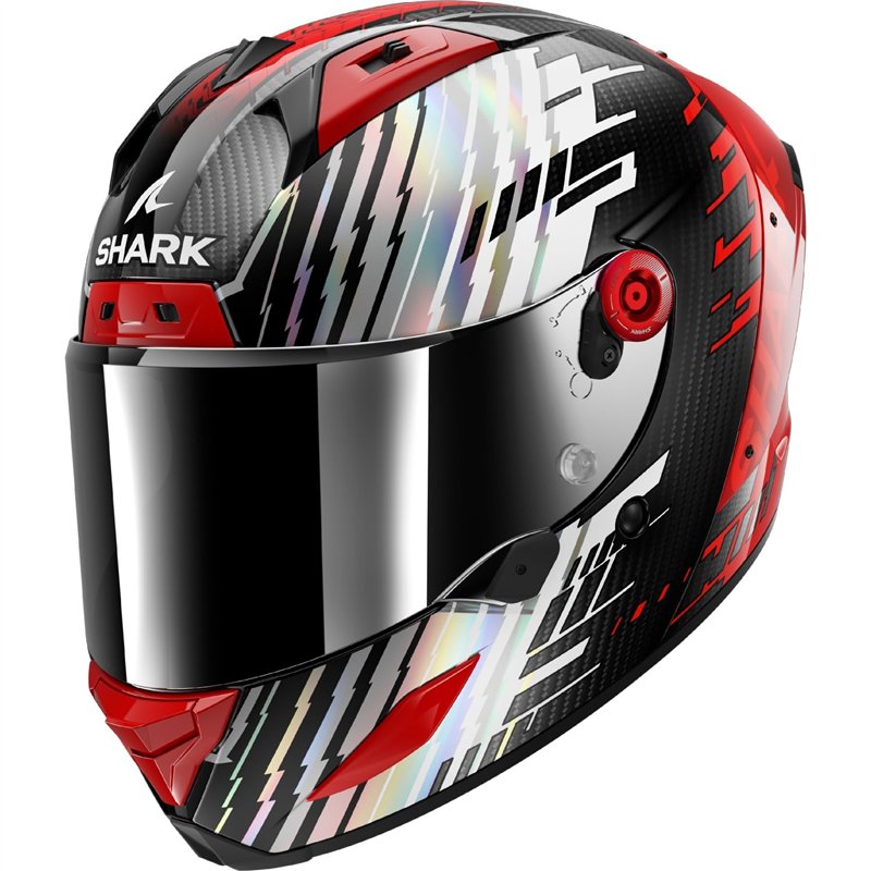 SHARK, Casque Moto Intégral Aeron Edgy Carbon Red Chrome DRU, XXL