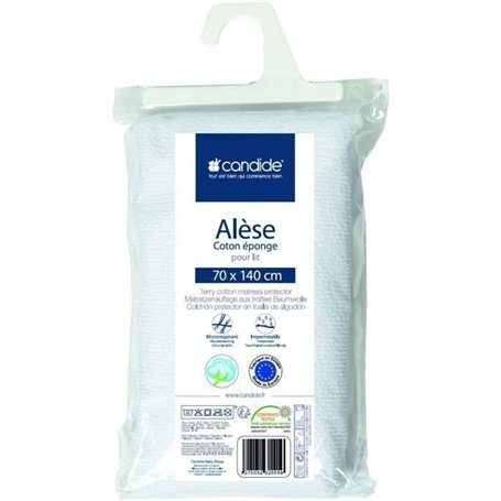 Protege Matelas Bébé 70x140 - Alese Bébé - Silencieux - Imperméable - Absorbant - oeko Tex - Made In Europe - 70x140cm Blanc