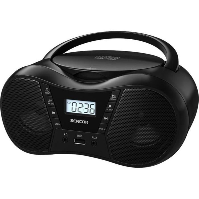 Image secondaire de Boombox avec CD, BT, MP3, USB, AUX et radio FM - Sencor - SPT 2300 BK