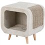 Abri douillet - TRIXIE - Alicia - Pieds en bois - 48 x 48 x 38 cm - Gris / Gris moucheté