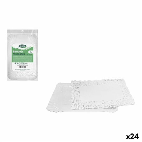 Lot de plateaux pour aliments Algon Rectangulaire 18 x 26 cm 3 Pièces (24 Unités)
