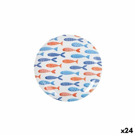 Assiette à dessert La Mediterránea 20 cm Poissons (24 Unités)