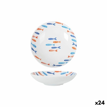 Assiette creuse La Mediterránea Poissons 21 x 5,3 cm (24 Unités)