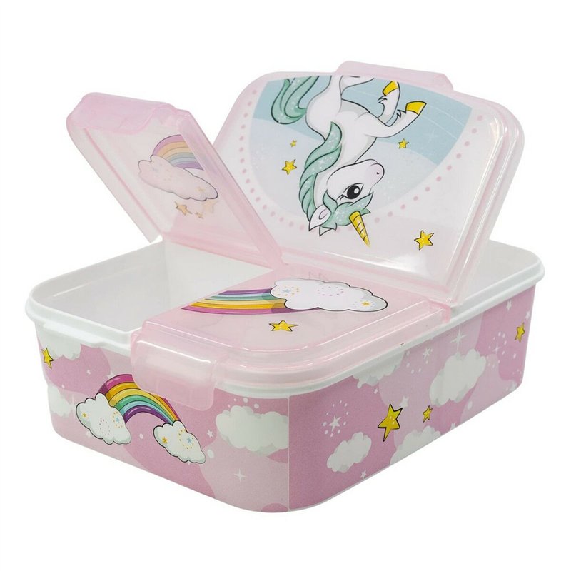 Image secondaire de Boîte à lunch avec compartiment à couverts Stor Unicorn Rainbow (6,7 x 16,5 x 19,5 cm)