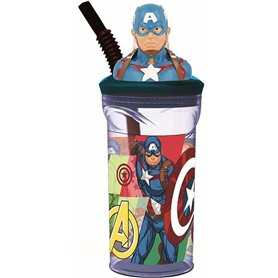 Verre avec Paille The Avengers Seven Wonders Captain America 360 ml