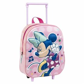 Cartable 3D avec roulettes Minnie Mouse Rose 25,0 x 31,0 x 10,0 cm