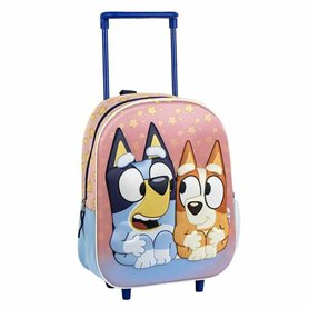 Cartable 3D avec roulettes Bluey Rose 25,0 x 31,0 x 10,0 cm