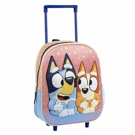 Cartable 3D avec roulettes Bluey Rose 25,0 x 31,0 x 10,0 cm