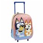 Cartable 3D avec roulettes Bluey Rose 25,0 x 31,0 x 10,0 cm
