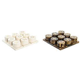 Figurine Décorative DKD Home Decor Jeu de société 20,5 x 20,5 x 5 cm Blanc Ambre Métallisé Moderne
