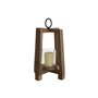 Bougeoir Home ESPRIT Marron Naturel Verre Bois de manguier 25 x 25 x 35 cm