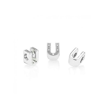 Perle de verre Femme Pandora LETTER T SILVER Argenté