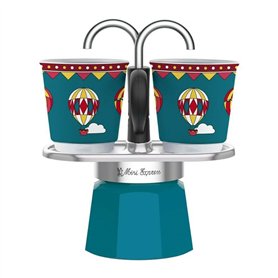 Cafetière Italienne Bialetti Mini Express Winter Wonderland Turquoise Aluminium 2 Tasses 0,9 l