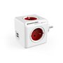 Bloc Cube Prises Allocacoc PowerCube Original USB Type E Rouge