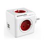 Bloc Cube Prises Allocacoc PowerCube Original USB Type E Rouge