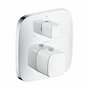 Hansgrohe 15771400 Set de finition pour mitigeur thermostatique encastré avec robinet d'arrêt et inverseur PuraVida Blanc/chromé