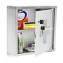 Relaxdays Armoire à Pharmacie EMERGENCY Inox Porte en Verre Rangement H x l x P: 30 x 30 12 cm Remèdes Moderne Salle bain, gris