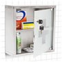 Relaxdays Armoire à Pharmacie EMERGENCY Inox Porte en Verre Rangement H x l x P: 30 x 30 12 cm Remèdes Moderne Salle bain, gris