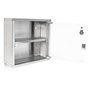 Relaxdays Armoire à Pharmacie EMERGENCY Inox Porte en Verre Rangement H x l x P: 30 x 30 12 cm Remèdes Moderne Salle bain, gris
