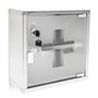 Relaxdays Armoire à Pharmacie EMERGENCY Inox Porte en Verre Rangement H x l x P: 30 x 30 12 cm Remèdes Moderne Salle bain, gris