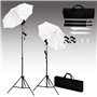 vidaXL Kit de Studio Photo avec Lampes Pieds et Parapluies Lumière Vidéo