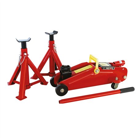 Carpoint Cric rouleur 2000kg avec chandelles